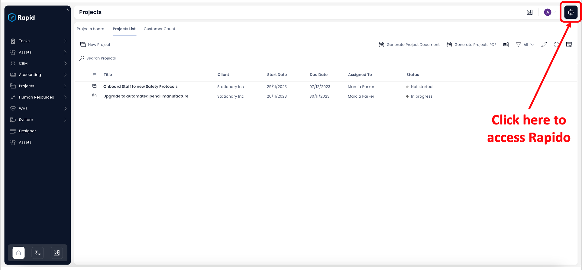 Image showing how to access Rapido